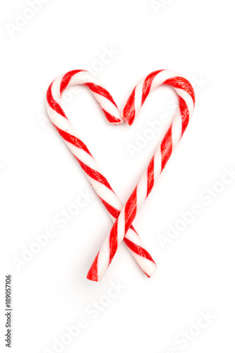 Heart made of candy canes