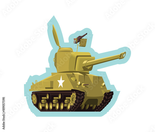 American tank isolated on white background