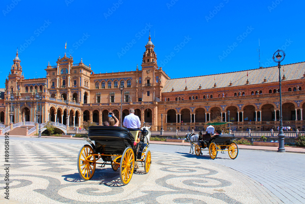 Fototapeta premium Séville / Andalousie (Espagne) - Plaza de España