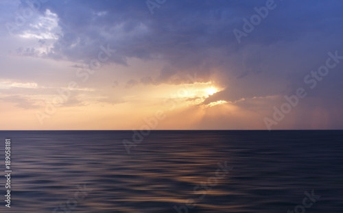 Sea view at sunset. Between Day and night © gannusya