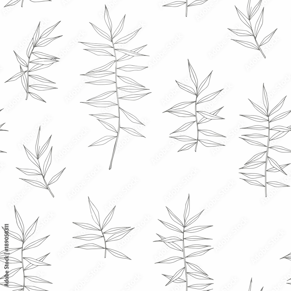 Obraz premium Vector seamless pattern with herbs for printing