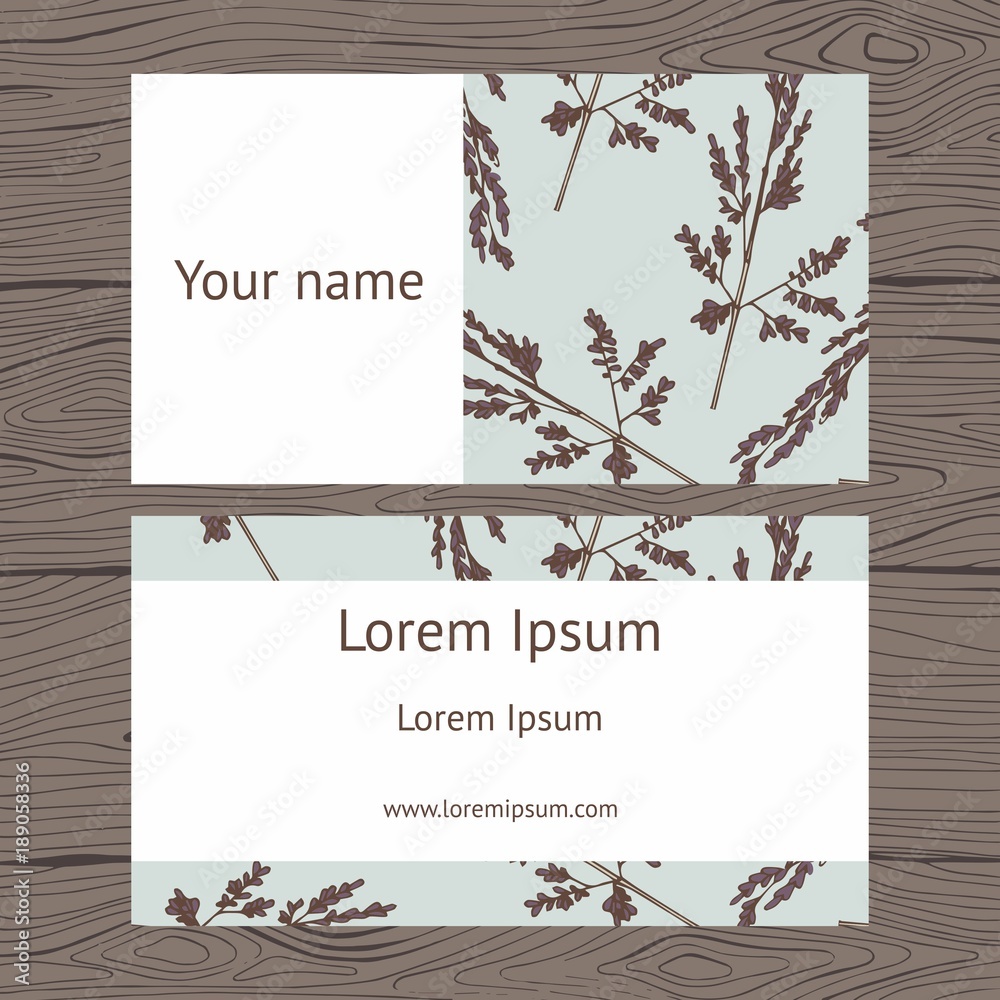 Fototapeta premium Business card. Floral background for printing