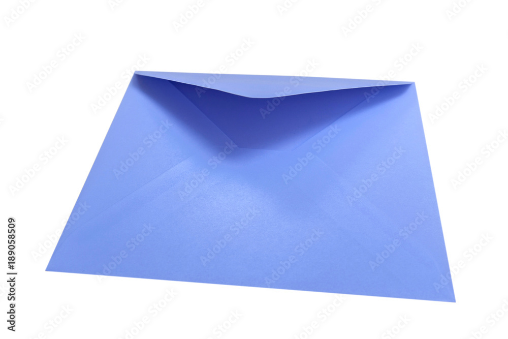 Open blue envelope on the white background. Open blue envelope on the white background.