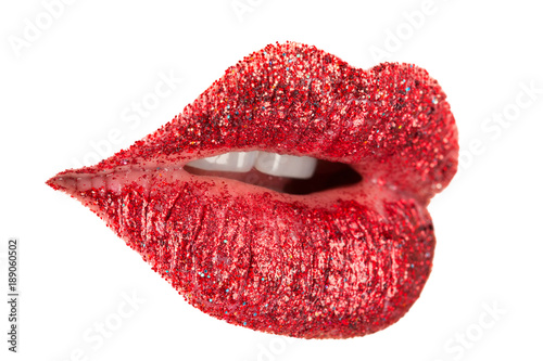 shine red lips