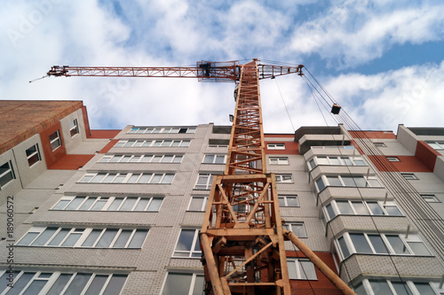 Obraz na płótnie Construction of new modern multi-apartment residential complexes w salonie