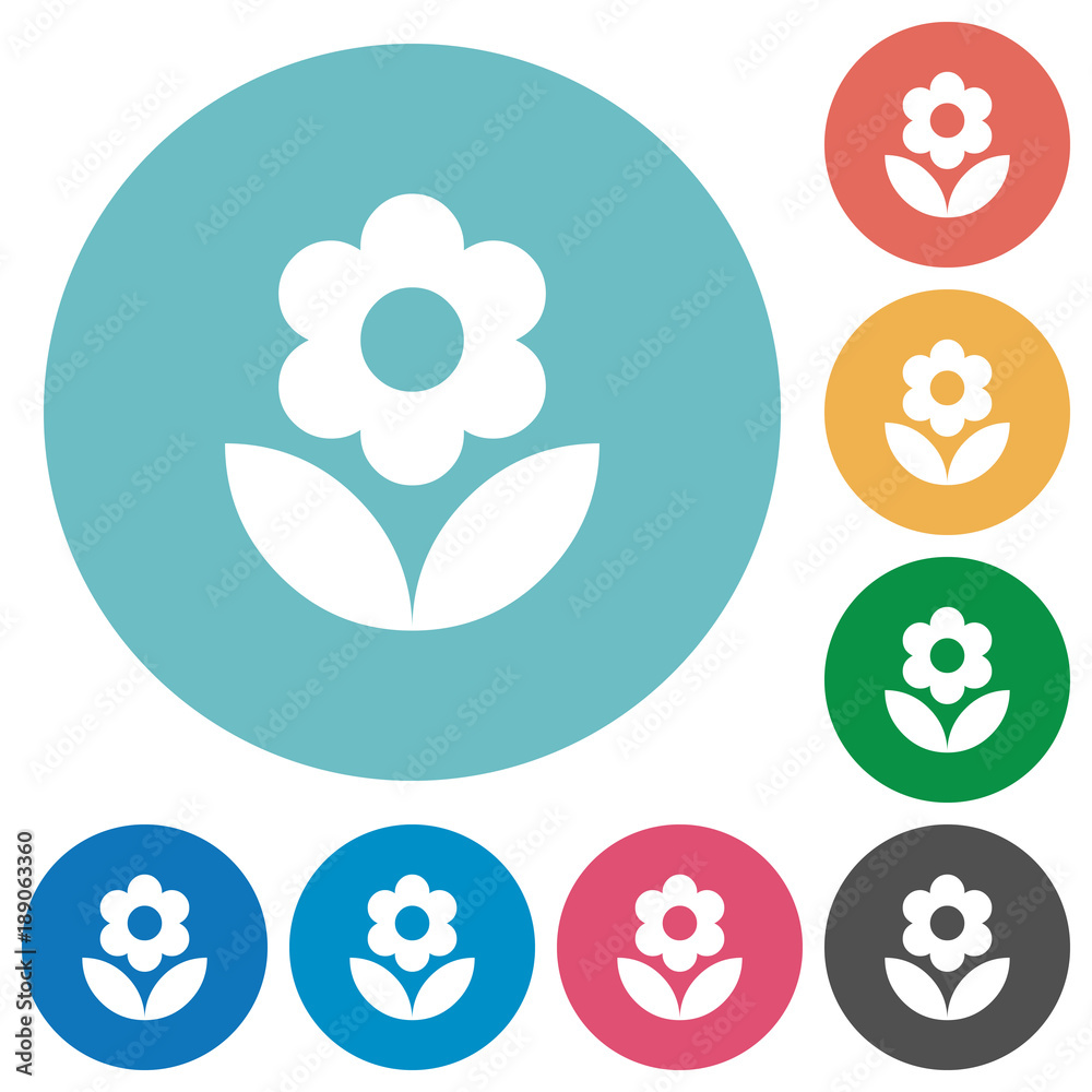 Flower flat round icons Flower flat round icons