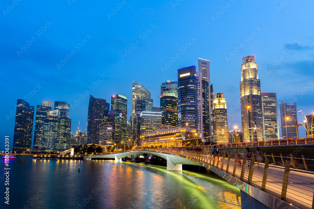 Singapore downtown Sunset