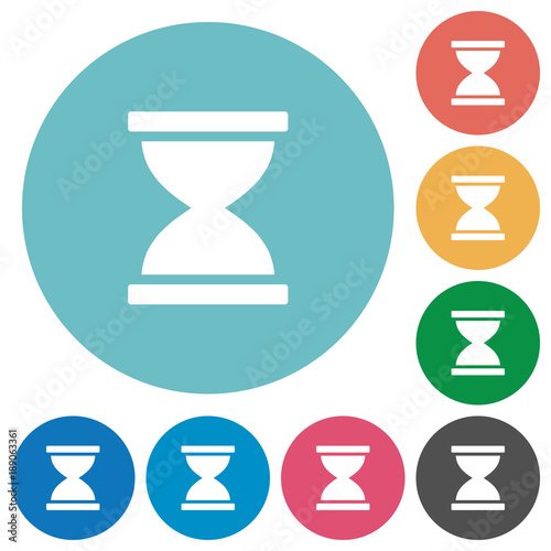 Hourglass flat round icons