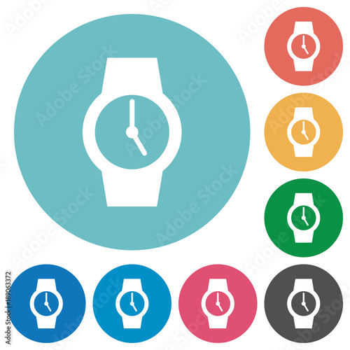 Watch flat round icons