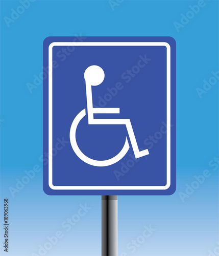disabled handicap icon blue sky background 