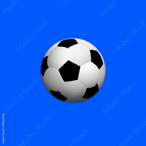 Soccer ball on blue background 