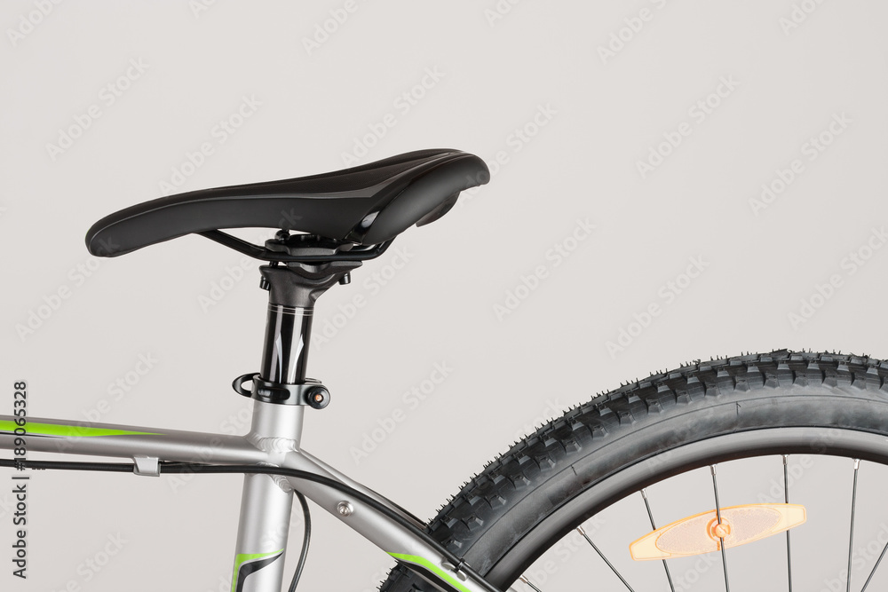 Naklejka premium Bike saddle on white background, close up view, studio photo