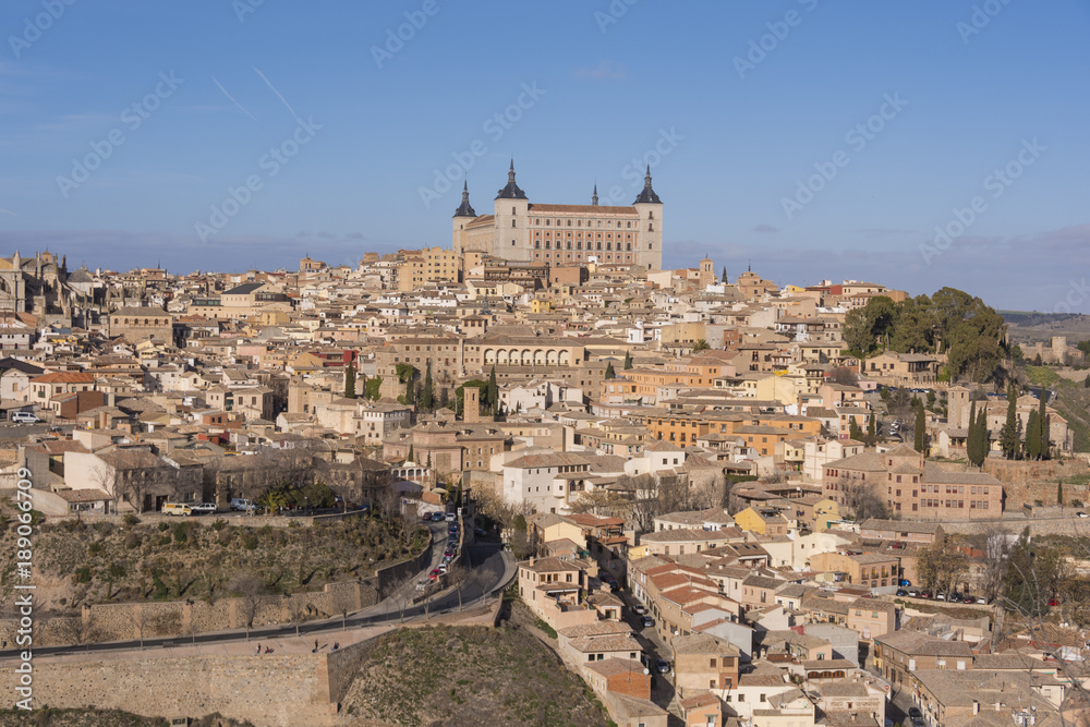 Accessing by road to the city of Toledo. Spain