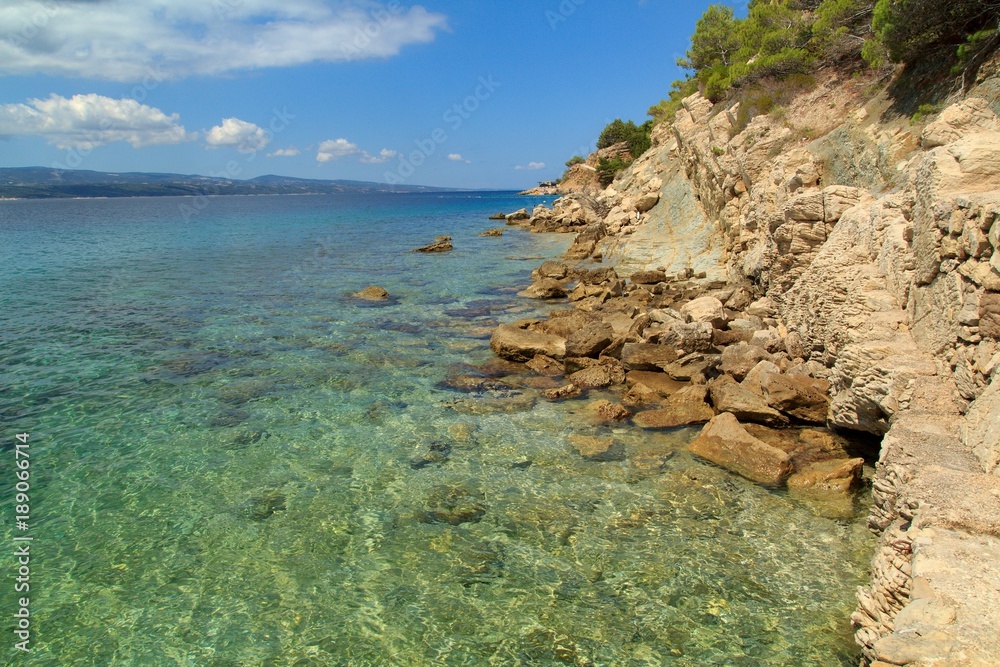 Beautiful view of the Adriatic Sea in Croatia, Southern Dalmatia
