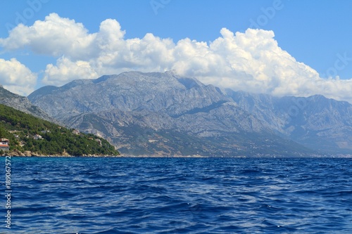 Beautiful view of the Adriatic Sea in Croatia in southern Dalmatia with Biokovo mountains  © martinh76