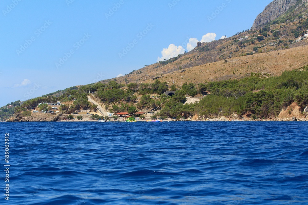 Beautiful view of the Adriatic Sea and coastline in Croatia, Southern Dalmatia 