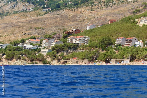 Beautiful view of the Adriatic Sea and coastline in Croatia, Southern Dalmatia 