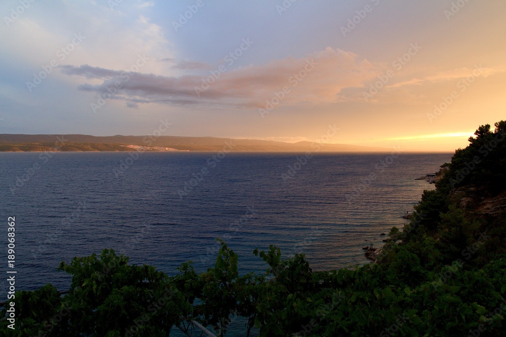 Island Brac in Croatia at sunset