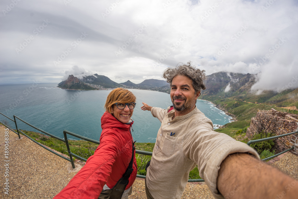 Φωτογραφία Couple selfie at Cape Point, Table Mountain National Park, scenic travel destination in South Africa