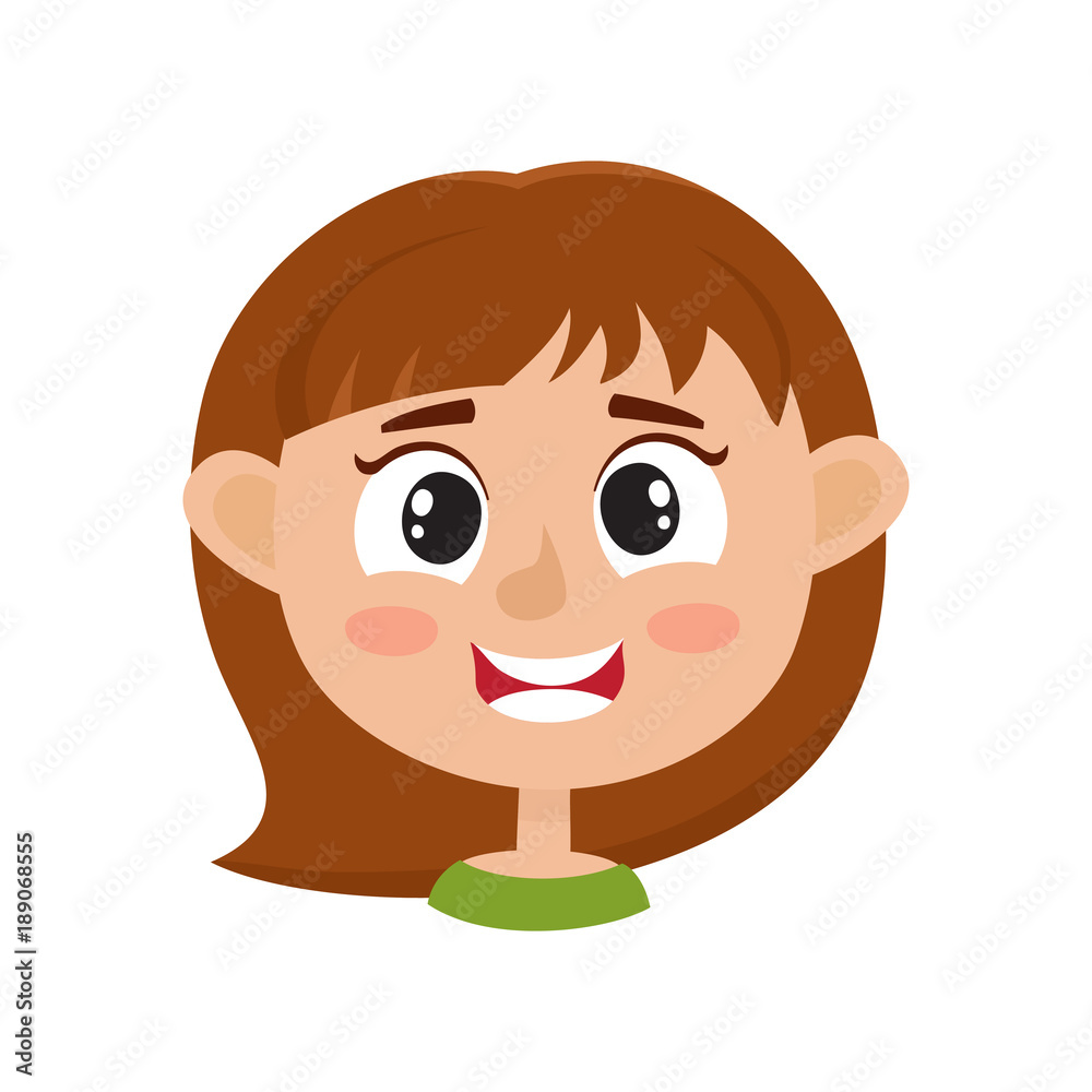 Little girl happy face expression isolated on white background. Little girl happy face expression isolated on white background.