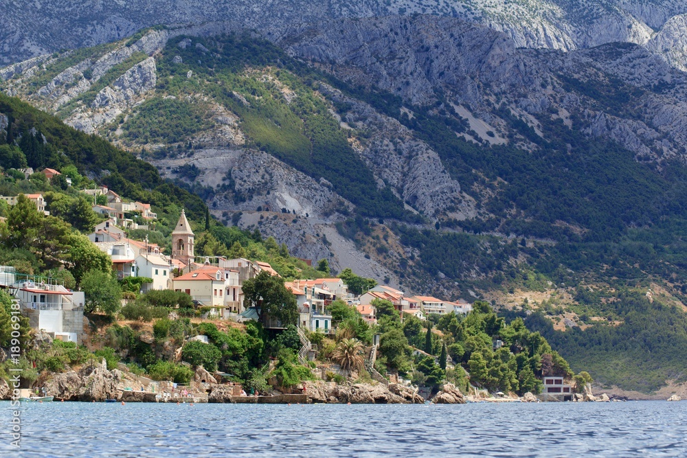 Beautiful view of the Adriatic Sea in Croatia in southern Dalmatia, Pisak village