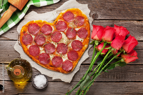 Heart shaped pizza
