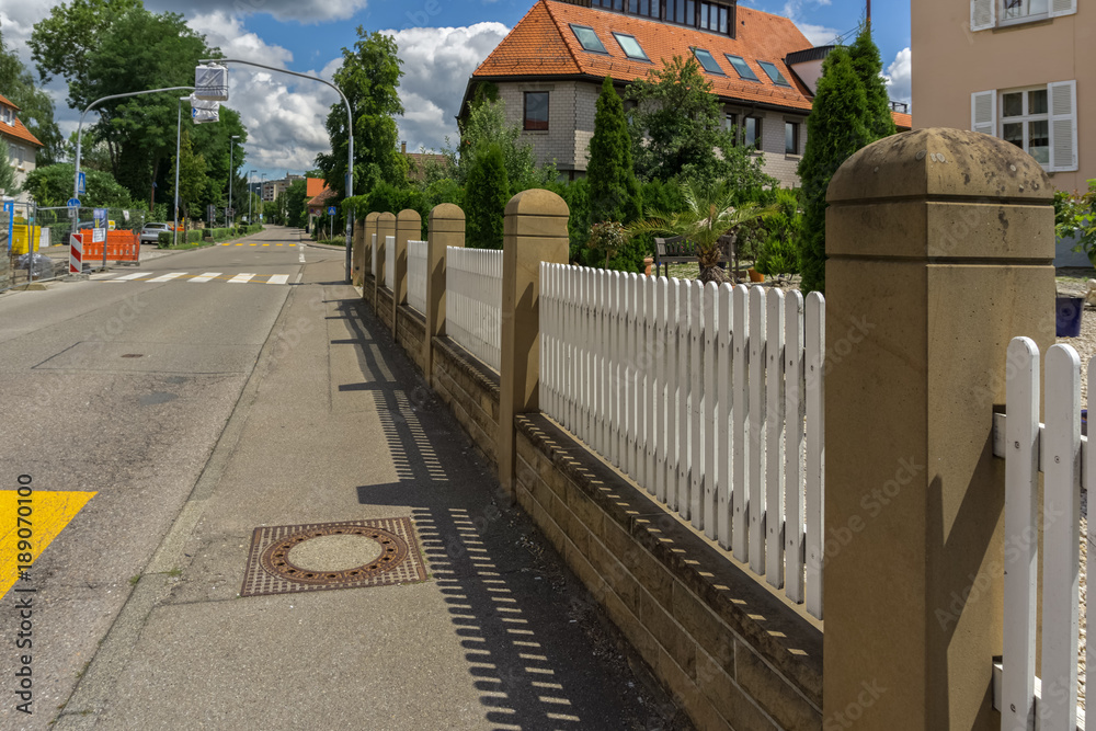 A road in Herrenberg on a cloudy summer day A road in Herrenberg on a cloudy summer day