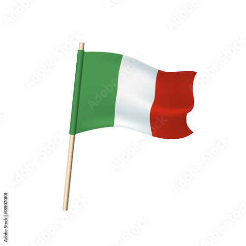 Italy flag on white background.