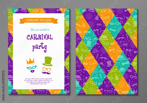 Fotografia Carnival Party - concept of card with funny costumes