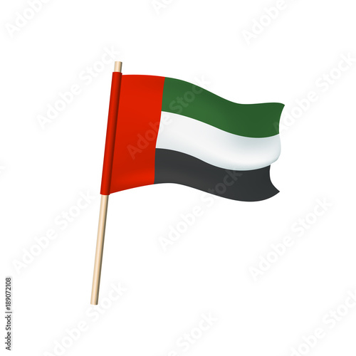 United Arab Emirates flag on white background