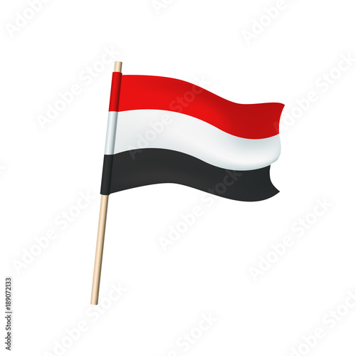Yemen flag on white background