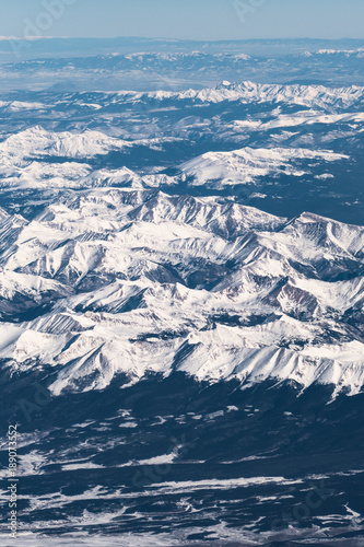 Aerial View of Snow-Capped Mountain Range