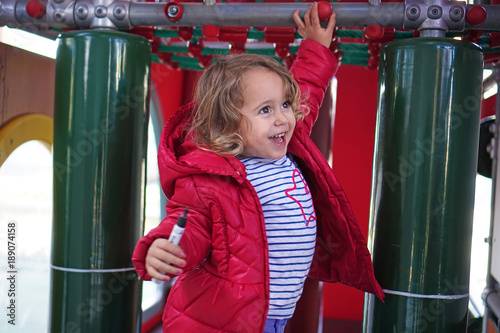 Little girl on the showground photo