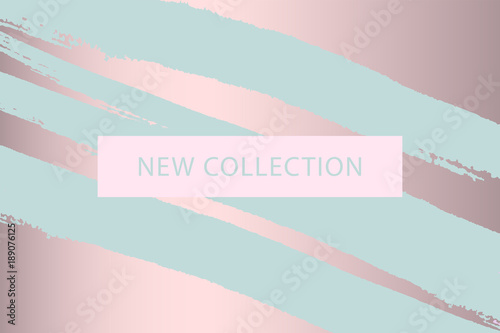 Set of New Collection fashion headers. Gold and Pastel blush. Elegant with hand drawn brush texture in pastel. Great for advertising, social media, web, blog, flyer, poster, brochure, invitation