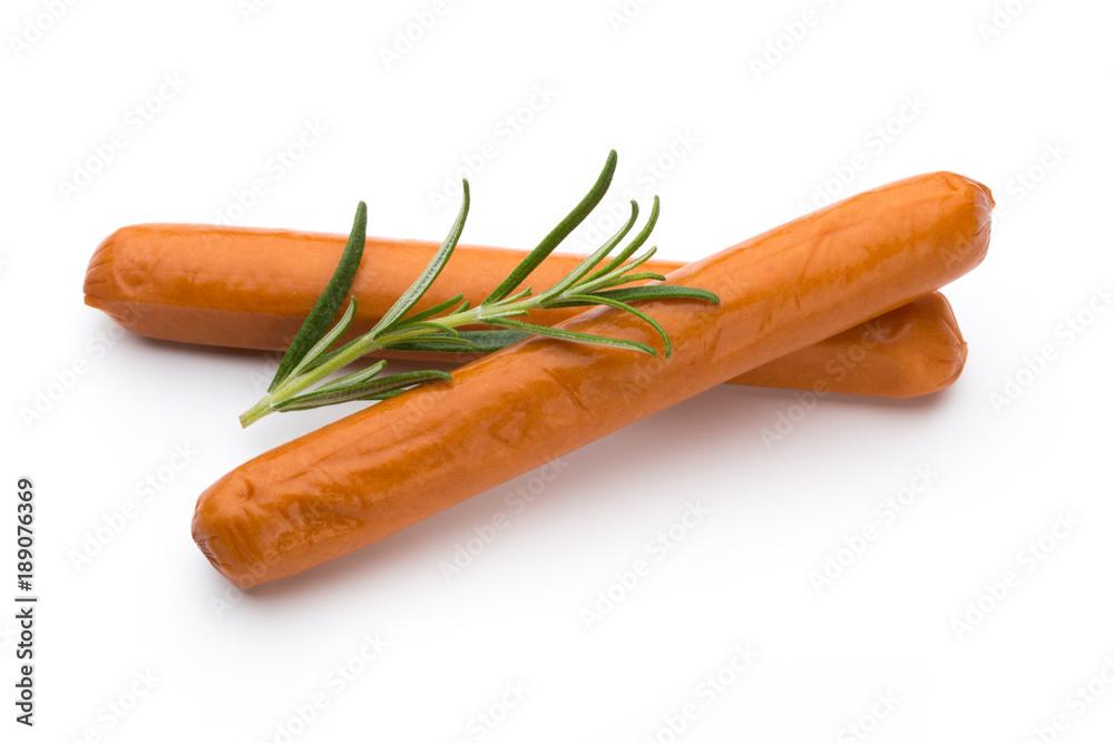 Fresh sausage isolated over white background. Fresh sausage isolated over white background.