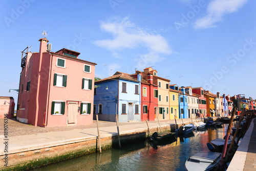 Traditional Burano colored houses  Venice