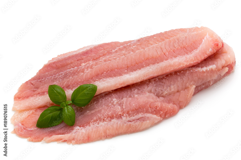 Fillet of Fish Pangasius. Isolated on white background. Fillet of Fish Pangasius. Isolated on white background.