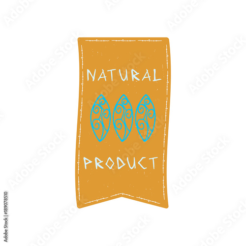 Natural product emblem with leaves