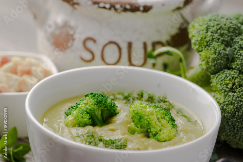 green cream soup with broccoli,Vegetarian cream soup of broccoli