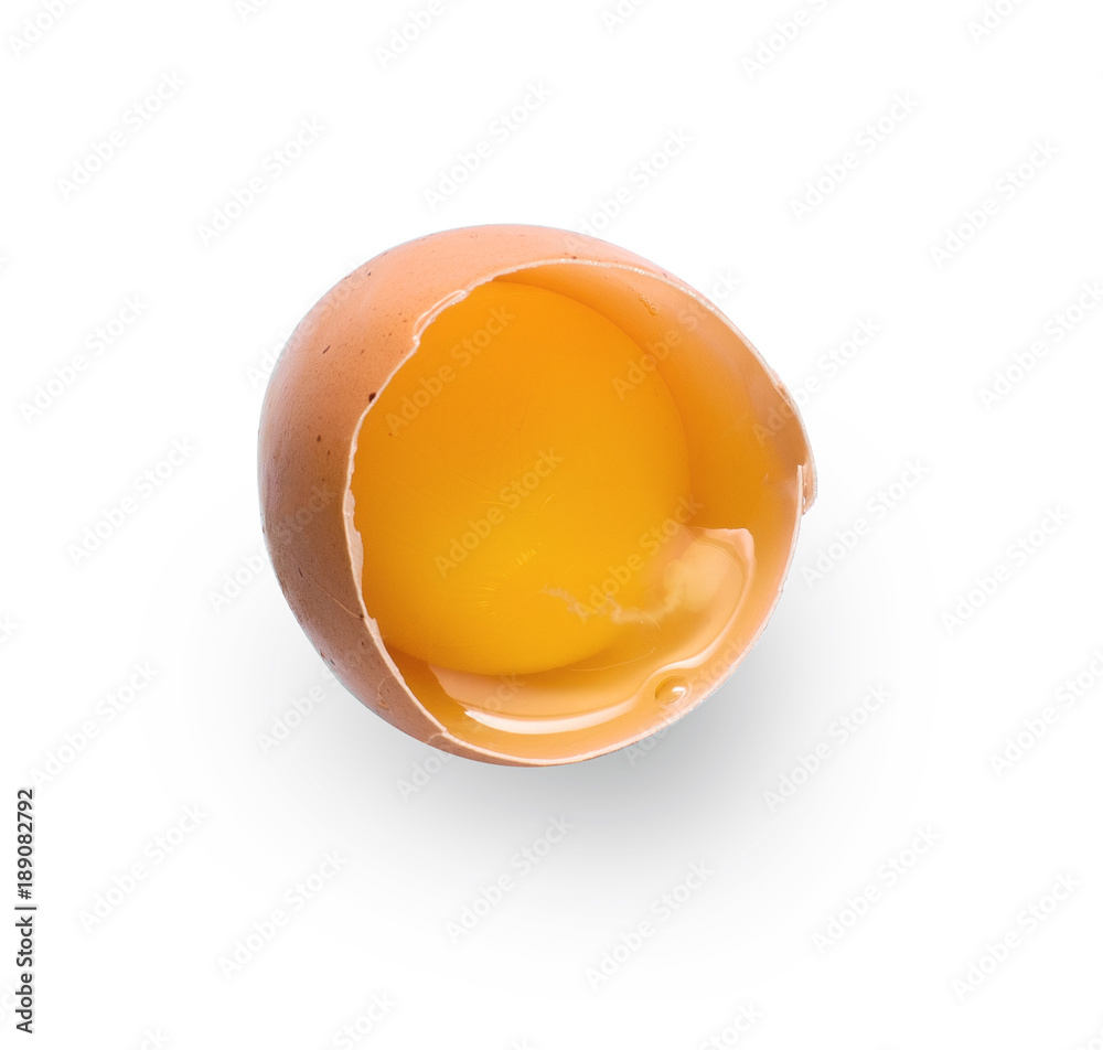 Broken chicken egg  isolated. Chicken egg with clipping path.