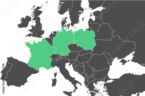 Map of Weimar Triangle countries.