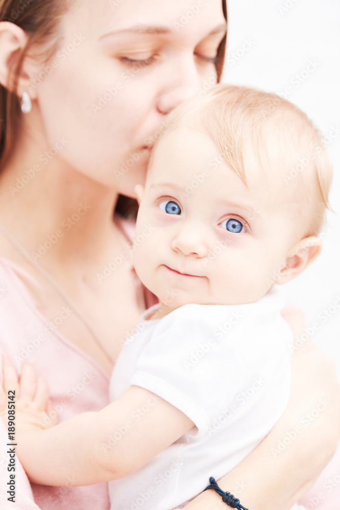 Child sleeping. Mother with baby. Rest Child sleeping. Mother with baby. Rest