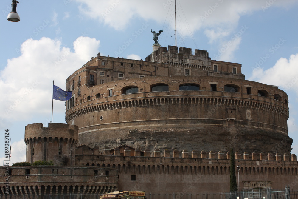Round castle Saint Angelo in Rome, italy.