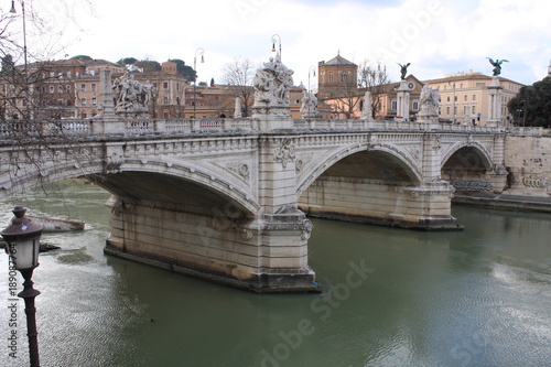 Bridge Il Tevere a Ponte Vittorio Emanuele II in Rome, Italy © Miroslav110