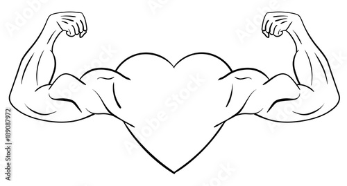 Heart with muscular arms