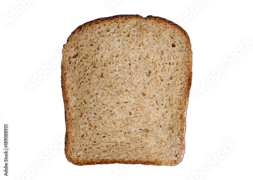 sliced of rye bread, isolated on a white background