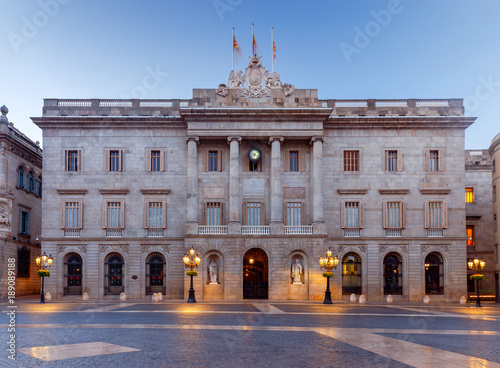 Barcelona. St. James's Square at dawn. photo