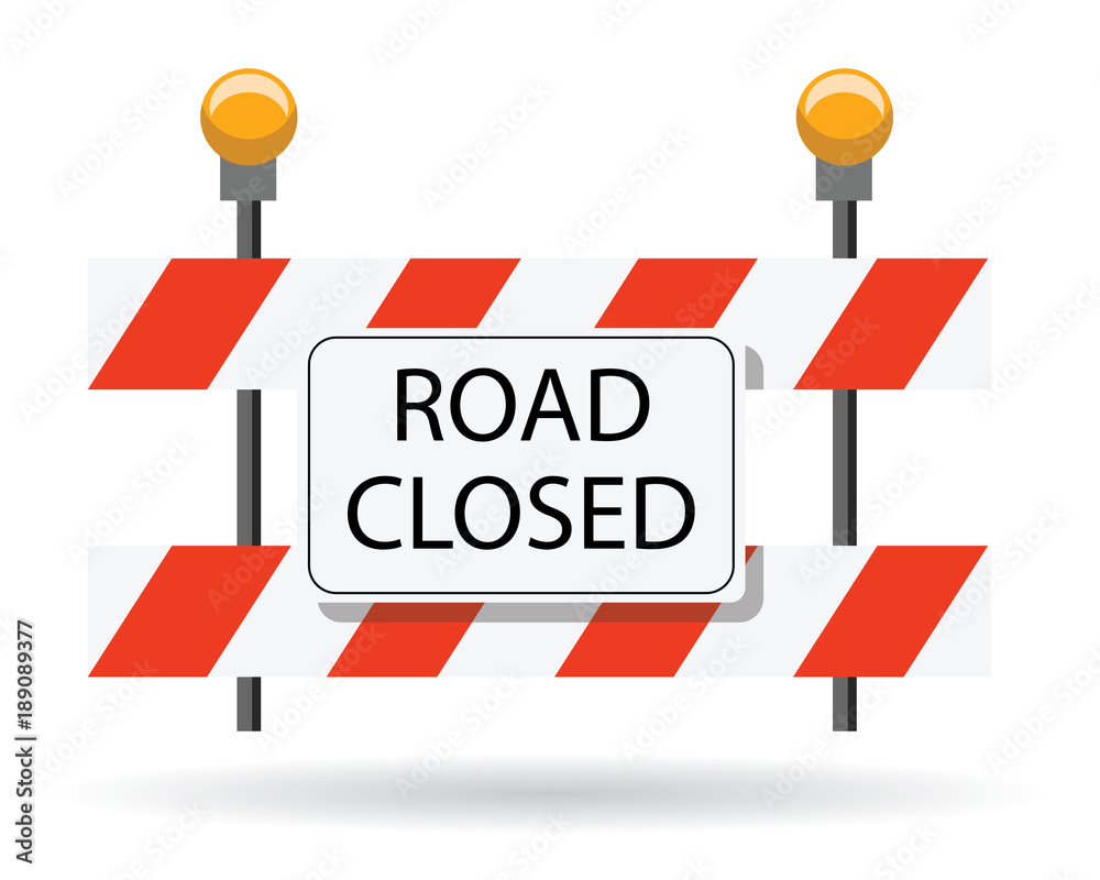 road closed, road barrier 