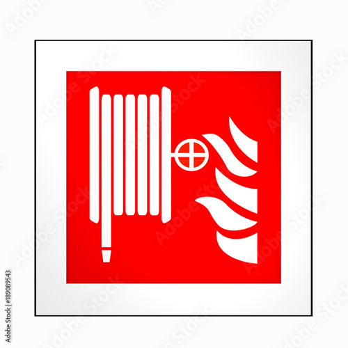 Brandschutzzeichen nach der aktuellen Form der ASR A1.3: Löschschlauch. 2d render