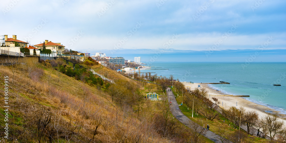 Sunny winter day at seaside. Odessa, Ukraine Sunny winter day at seaside. Odessa, Ukraine